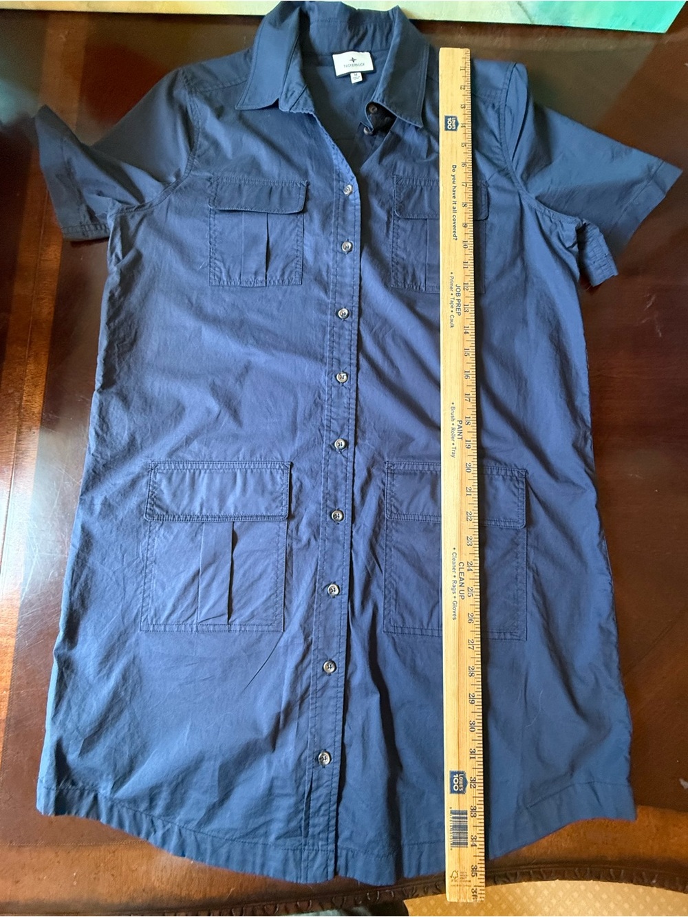 Tuckernuck Navy Lightweight Poplin Nala Dress Size M Minimalist Cargo Like - Picture 6 of 6